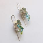 Kelvin J Birk, Earrings Freeform with Blue Coloured Diamonds, 2023