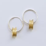 Noon Mitchelhill, Silver Hoops With Gold Oval, 2022