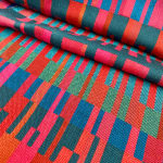 Jennifer Shellard, Sunset - Blues, Greys, Navy, Orange Gradating Stripes, Scallop Edge, 2022
