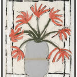 Isabella Ducrot, Red Flowers with Silver Frame II, 2024