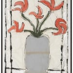 Isabella Ducrot, Red Flowers with Silver Frame I, 2024