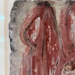 detail of abstract image in pink, white and tan