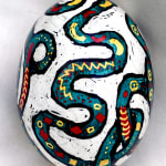 Roz Chast Snake, 2020 eggshell, dye and polyurethane 2.25 x 1. 625 inches (CHAST 166)