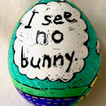 Roz Chast I See No Bunny, 2020 eggshell, dye and polyurethane 2.25 x 1. 625 inches (CHAST 246)