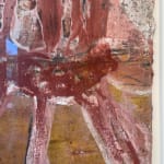 detail of abstract image in pink, white and tan