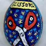pysanky egg showing scissors