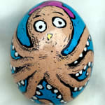 dyed egg showing octopus