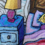detail of Roz Chast Insomnia, 2021 hand embroidery 12.5 x 12.5 inches (CHAST 334)
