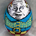 Roz Chast Egg Man, 2020 eggshell, dye and polyurethane 2.25 x 1. 625 inches (CHAST 22)