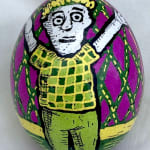 pysanky egg showing man