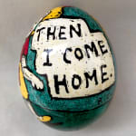 Roz Chast I Go Out, 2020 eggshell, dye and polyurethane 2.25 x 1. 625 inches (CHAST 40)