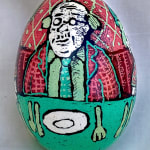 Roz Chast Green Table, 2020 eggshell, dye and polyurethane 2.25 x 1. 625 inches (CHAST 78)