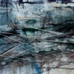 abstracted image of pond in blue and black