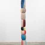 colorful wooden totem sculpture