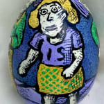 Roz Chast Is it?, 2021 eggshell, dye and polyurethane 2.25 x 1. 625 inches (CHAST 320)