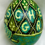 Roz Chast Scheele Green, 2021 eggshell, dye and polyurethane 2.25 x 1. 625 inches (CHAST 321)