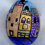 pysanky egg showing buildings