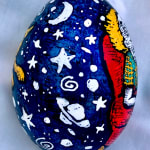 dyed egg showing starry background