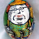 Roz Chast Humpties, 2022 eggshell. dye and polyurethane 2.25 x 1.625 inches (CHAST 394)
