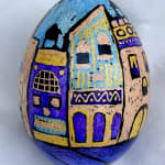pysanky egg showing buildings