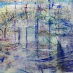 abstracted image of pond in blues