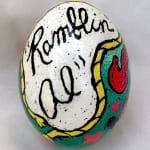 Roz Chast Ramblin' Al, 2020 eggshell, dye and polyurethane 2.25 x 1. 625 inches (CHAST 44)