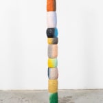 colorful wooden totem sculpture