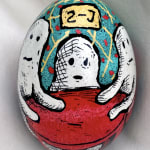 Roz Chast Ghosts, 2020 eggshell, dye and polyurethane 2.25 x 1. 625 inches (CHAST 164)
