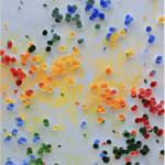 “Reflections on Life III”, mixed media artwork by Larisa Safaryan artist from Armenia, based in L.A. Available at Carousel Fine Art Atlanta.