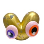 John Westbay Heart Motif Sculpture in Gold with Custom Paint Tagging. Available at Carousel Fine Art.