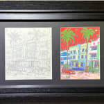 “Noël au balcon” , painting by Alain Godon artist from France. Available at Carousel Fine Art Miami.