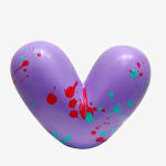 John Westbay Heart Motif Sculpture in Violet with Custom Paint Tagging. Available at Carousel Fine Art.