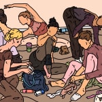 “A Messy Routine”, painting by Chance Cooper artist from United States, based in LA. Available at Carousel Fine Art.