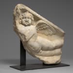 LATE HELLENISTIC TRAVERTINE IONIC CAPITAL, Greece, 1st/2nd Century A.D.