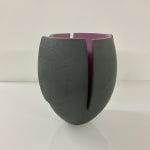 Ashraf Hanna, Black Cut and Altered Vessel with Purple Interior, 2022