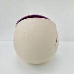 Ashraf Hanna, Large Cut and Altered White Bowl with Pink Interior, 2022