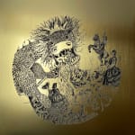 The Fire Dancers (laser engraving on brushed gold acrylic) Charlie Kirkham
