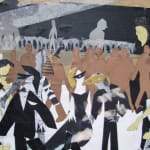 DETAIL: 'Pineapple Party (The Dancefloor)', 23x16.5" (unframed), collage on paper, mounted on board.