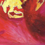 "Dragon Dance", oil on canvas board 12x16" by Charlie Kirkham (detail shot