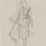 JEAN-LÉON GEROME, Standing Arnaut seen from behind, with a curved sword