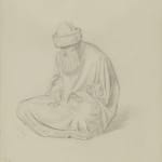 JEAN-LÉON GEROME, Standing Arnaut seen from behind, with a curved sword