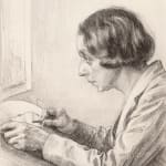 ENGELIEN REITSMA-VALENÇA, Self-portrait of the artist etching, 1932