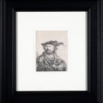 WENCESLAUS HOLLAR, after LEONARDO DA VINCI, A deformed couple facing each other, the man with busy hair, 1645