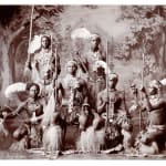 ARMSTRONG PHOTOGRAPHIC STUDIO, Six Zulu warriors with spears, staffs and knobkerries