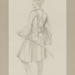 JEAN-LÉON GEROME, Standing Arnaut seen from behind, with a curved sword