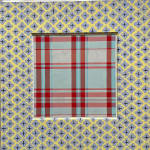 Michelle Forsyth, Blue and Green Florals, on Red and Blue Plaid, 2013-2021