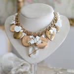 Jill Garber, Very fine natural 19th Century rose cut bohemian garnet locket festoon necklace with a rare collection of hand...