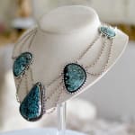 Jill Garber, Very fine natural 19th Century rose cut bohemian garnet locket festoon necklace with a rare collection of hand...