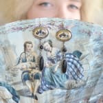 Jill Garber, Very fine 19th Century micro mosaic dinner ring in shades of aqua, teal and rose pink tesserae