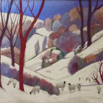 Sue Campion, Tall Trees and Pink House Winter